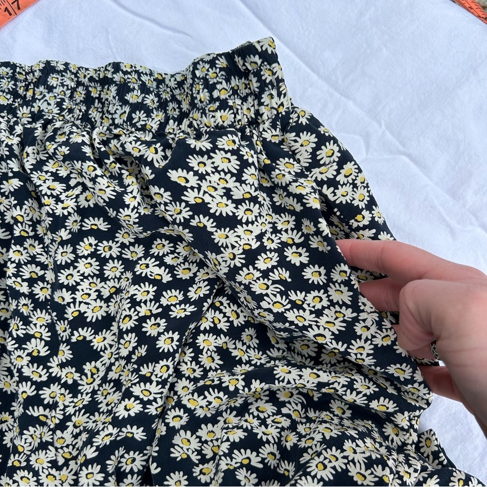 SOLD Vintage 90s Style Neiman Marcus Floral Wide Leg Silk Pants Boho Flowy Daisy - Picture 3 of 8